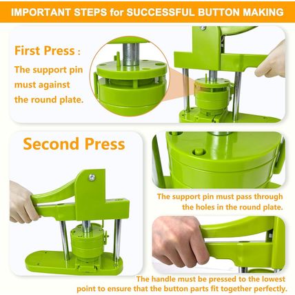 Button Maker Machine - Multiple Sizes 1.25In+2.25In, Kit for DIY Gifts, Button P