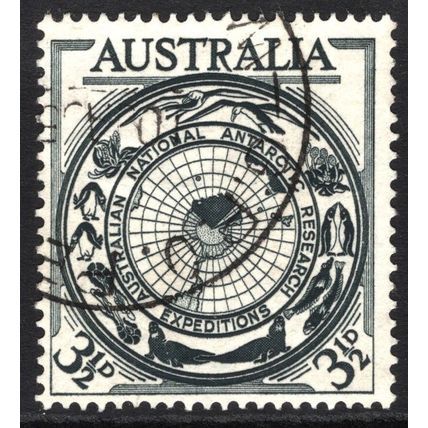 AUSTRALIA 1954: ANTARCTIC RESEARCH - 3½d USED (G2)