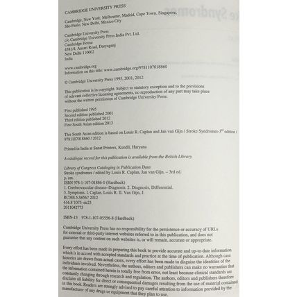 Stroke Syndromes Louis Caplan/Jan Van Gijn Third Edition Cambridge Medicine 2012