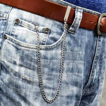 Stainless Steel Pocket Watch Chain Albert Chain Curb Link Chain Belt Clip