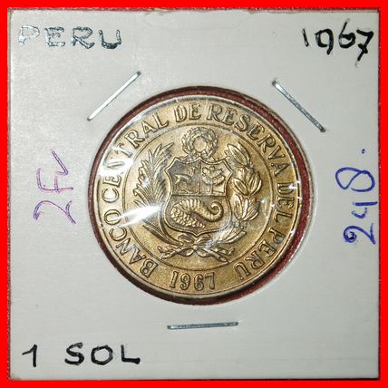 Ⰶ VICUGNA (1966-1975):PERU★1 SOL DE ORO 1967 CORNUCOPIA UNC★LOW START★NO RESERVE