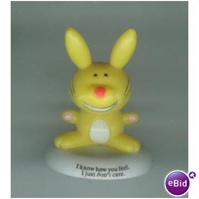 Happy Bunny I Know How You Feel Yellow Bunny Figure