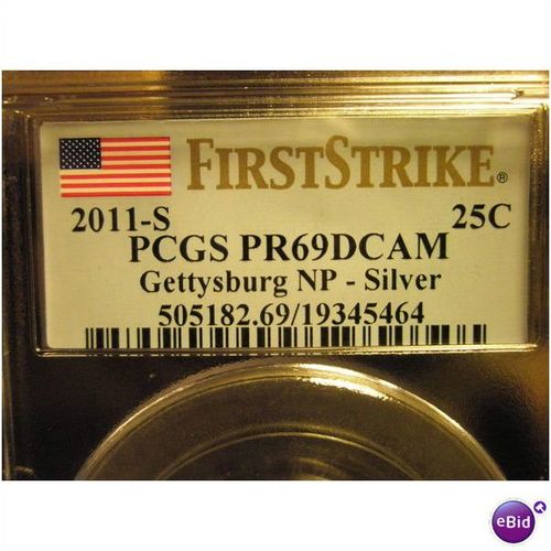 2011 S Gettysburg PCGS PR69DCAM (Silver) First Strike