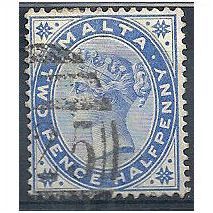 Malta 1885 SG25 2 1/2d Bright Blue. Good/Fine Used.
