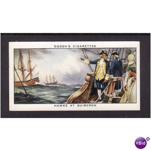 Ogden's Cigarette Card 1939 Sea Adventure No 11 Hawke at Quiberon Fine Mint
