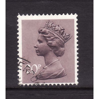 GREAT BRITAIN 1976 SG X915 20p DULL PURPLE 2 BANDS FINE USED#3