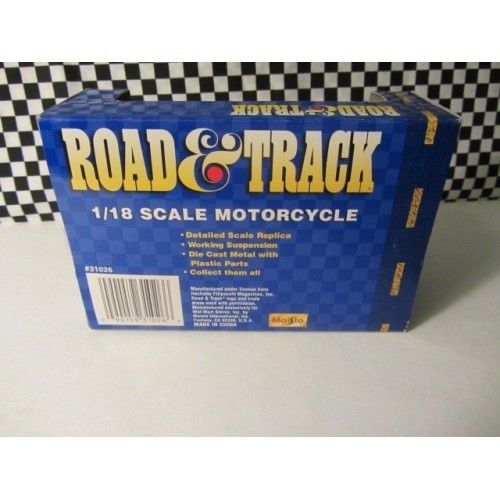 1/18 SCALE MAISTO ROAD & TRACK HONDA NR MOTORCYCLE RED SILVER BLACK STEERABLE