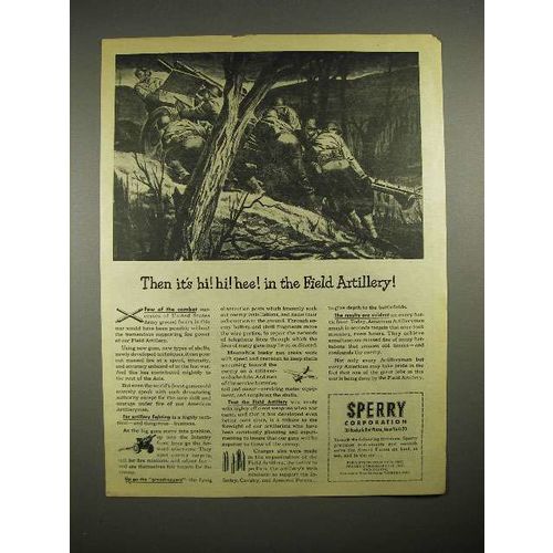 1944 WWII Sperry Corp. Ad - Field Artillery