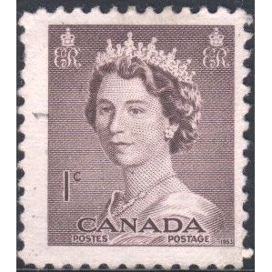 Canada 1953 - SG450 - 1c brown - Queen Elizabeth 11 - used