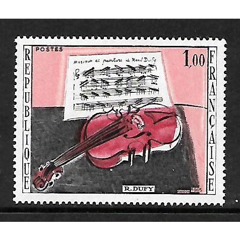 FRANCE 1965 FRENCH ART 1F RED VIOLIN SG 1674 M MINT#2