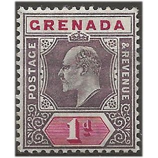 Grenada 1902 SG58 1d Dull Purple & Carmine Mounted Mint . ..