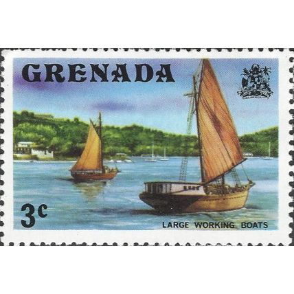 GRENADA, SEA, Large working boats, blue 1975, 3c, #3