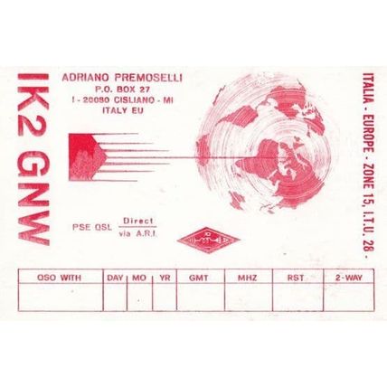 Cisliano Italy QSL 1990s Amateur Italian Radio Postcard