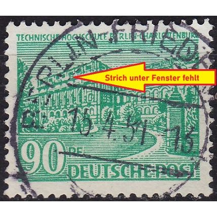 GERMANY BERLIN [1949] MiNr 0056 II ( O/used ) [01] Architektur Plattenfehler