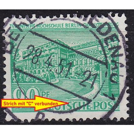 GERMANY BERLIN [1949] MiNr 0056 IV ( O/used ) [03] Architektur Plattenfehler