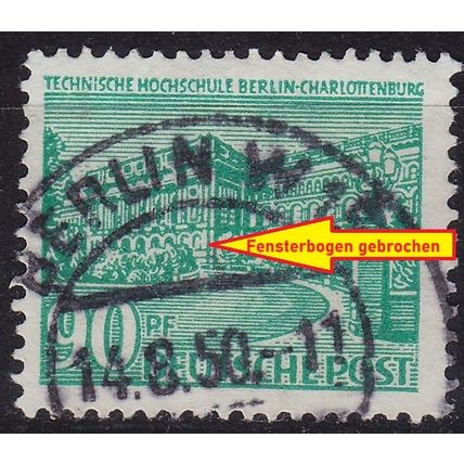 GERMANY BERLIN [1949] MiNr 0056 I ( O/used ) [02] Architektur Plattenfehler