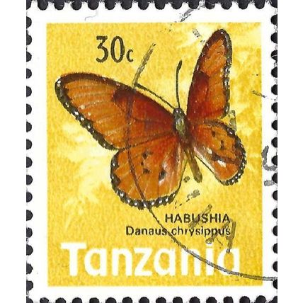 TANZANIA, BUTTERFLY, African Monarch, yellow 1973, 30c