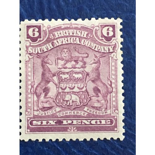 British South Africa Rhodesia 1902 6d Red Mauve Mounted Mint MM SG 83a stamp