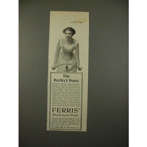 1900 Ferris Bicycle Corset Waist Ad - Perfect Poise