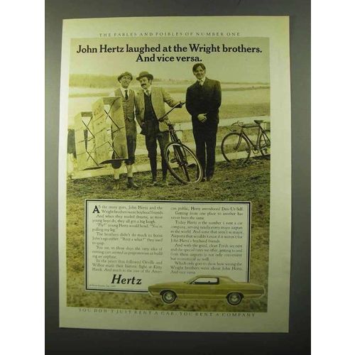 1971 Hertz Rent-a-Car Ad - Laughed at Wright Brothers