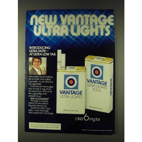 1979 Vantage Ultra Lights Cigarettes Ad