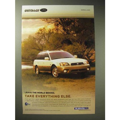 2003 Subaru Outback L.L. Bean Edition Car Ad