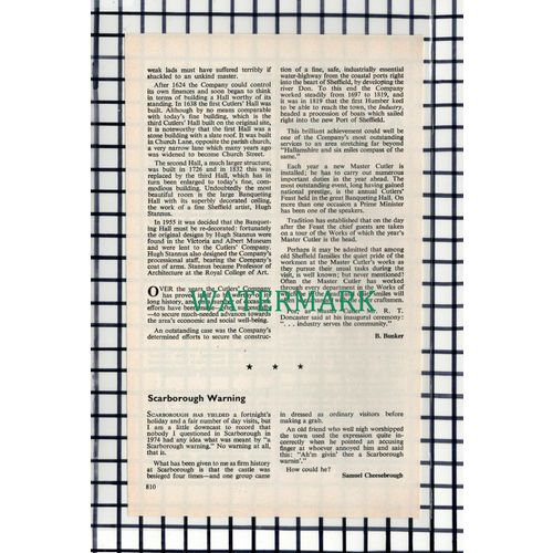 C7173) The Company Of Cutlers Hallamshire - 1975 Small Article