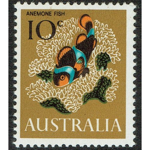 Australia 1966 Decimal Currency 10c Orange Brown and Turquoise Blue SG391 MM