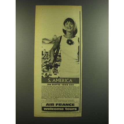 1964 Air France Ad - S. America 28 days - 555 Gns