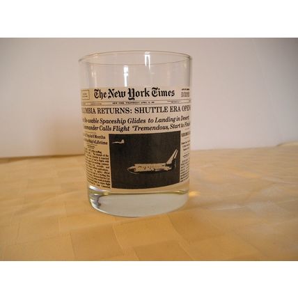 Columbia Space Shuttle Returns Glass Tumbler Bar New York Times News