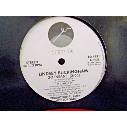 Lindsey Buckingham-Go Insane-LP-1984-NM/EX 12" Single *Promo