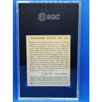 1934-36 Diamond Stars #58 Glenn Myatt (35G) SGC Graded 2.5