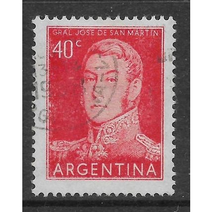 ARGENTINA REP 1954 40c RED SAN MARTIN SG 863 FINE USED
