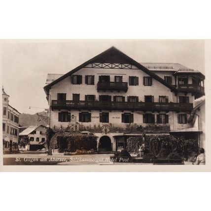 Salzkammergut Abersee Gasthof Austria Hotel Real Photo Postcard