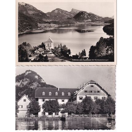 Fuschl AM See Schlick Austria Vintage 2x Real Photo Postcard