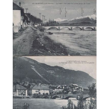Montmelian Bridge Pont Antique French 2x Postcard