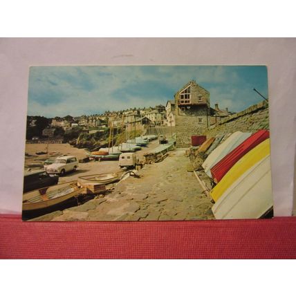 THE JETTY, NEW QUAY, DYFED..used vintage postcard 1968 pm =