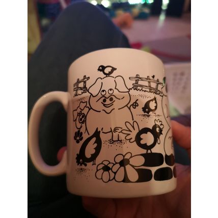 Comical Farmyard Pigs And Chickens Mug By tams