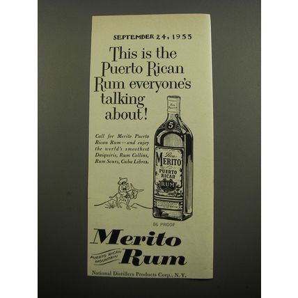 1955 Merito Rum Ad - This is the Puerto Rican rum everyone's talking about
