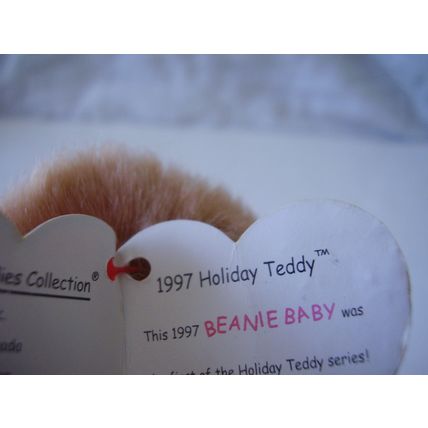 Ty Beanie Holiday Teddy BUDDY Christmas 1997 TAG ERROR 008421094264