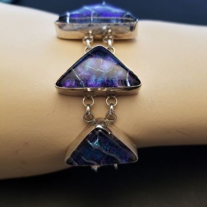 Dichroic Glass .925 Sterling Bracelet