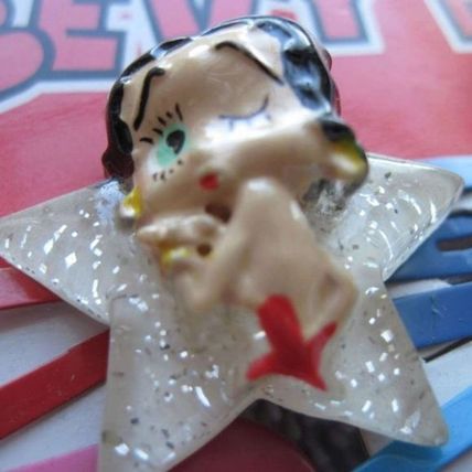 24 Colorful Betty Boop Snap Hair Clips Plastic Decorative Figures Sparkly Star