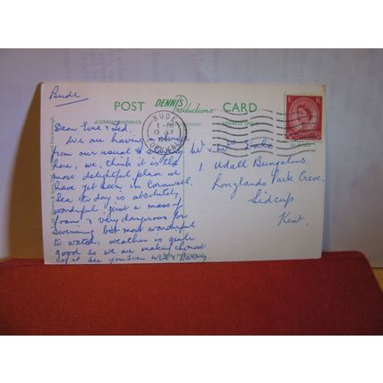THE BREAKWATER, BUDE, CORNWALL used postcard by E T W Dennis 1961 pm =