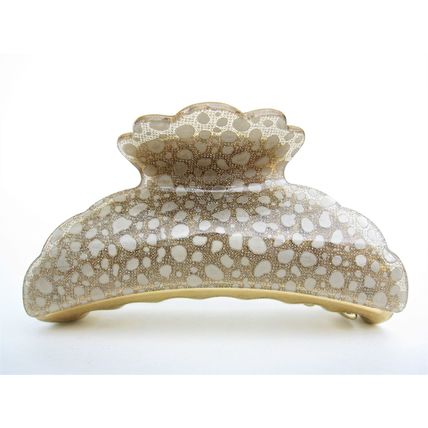 Art deco champagne gold sparkle hair claw clip for thick hair