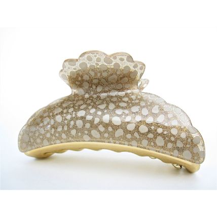 Art deco champagne gold sparkle hair claw clip for thick hair