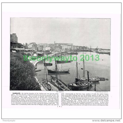 RAMSGATE, THE HARBOUR, KENT, ENGLAND, Book Illustration, c1895