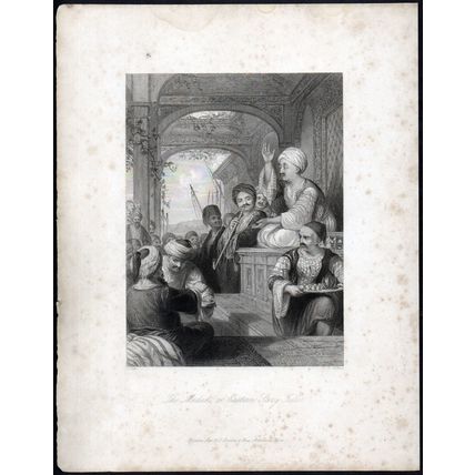 MEDAK, OR EASTERN STORY TELLER 1842 Thomas Allom ANTIQUE ENGRAVING