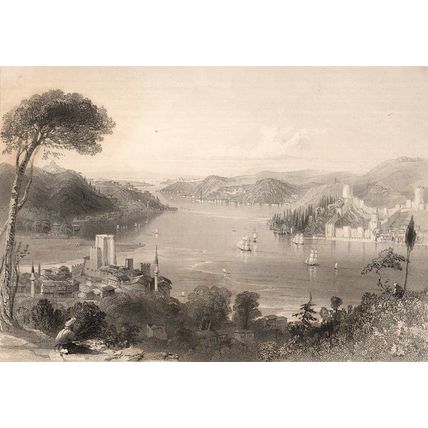 CASTLES OF EUROPE AND ASIA 1850 William Henry Bartlett ANTIQUE PRINT