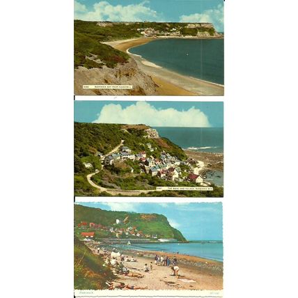 Yorkshire RUNSWICK BAY Three 1970's Postcards (Various Publishers