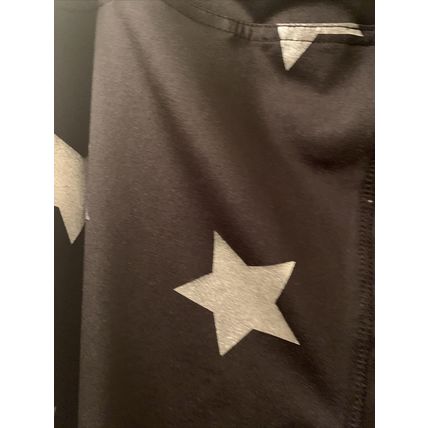 Live Love Dream Women's Silver Star Theme Yoga Leggings Pants Black Size XL